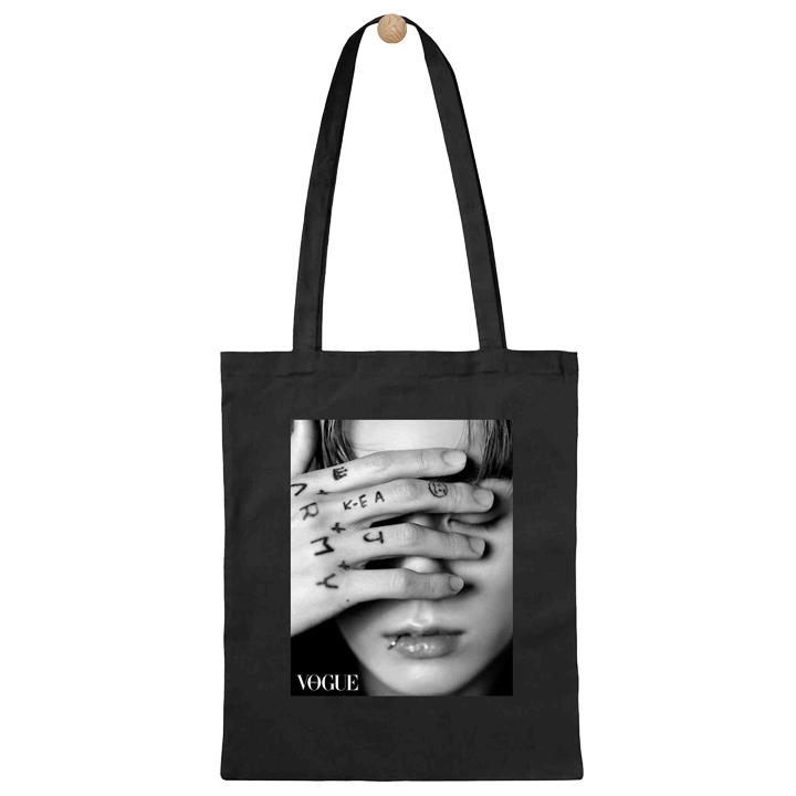 Tote bag with JUNG KOOK 'Vogue' K-ea tattoo print